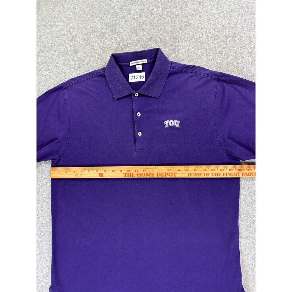Tcu Horned Frogs Peter Millar Campus S/S Polo Shirt (Men's Large) Purple View 5